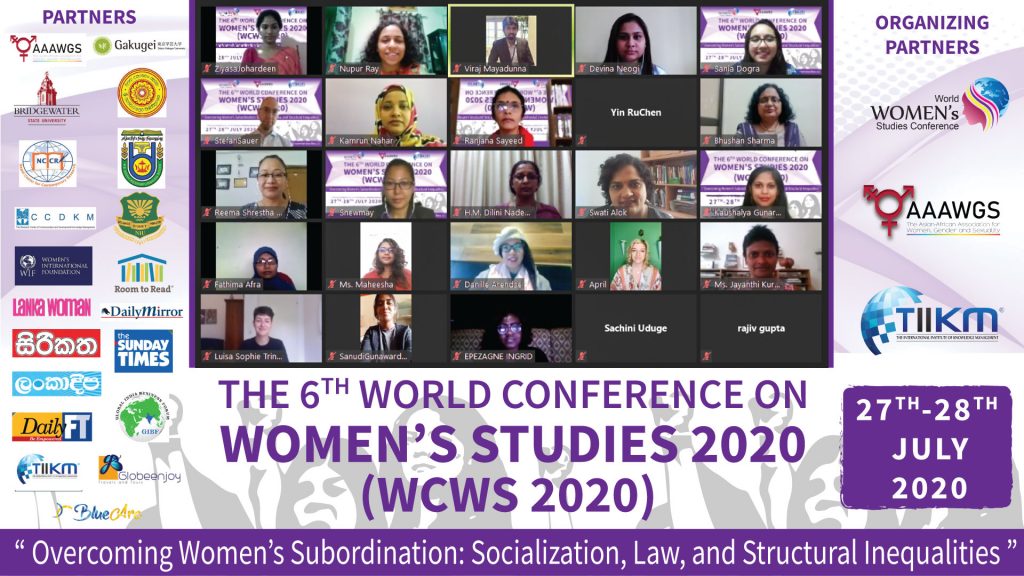 WCWS 2020 The 6th World Conference on Women’s Studies 2020